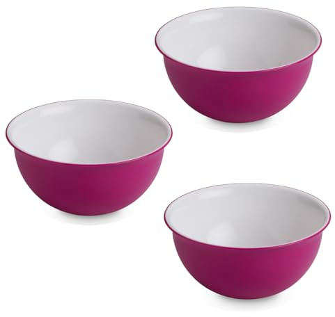 omada Design 3 x antibakterielle Schüsseln, 1,5 l, aus Kunststoff, bruchsicher, spülmaschinenfest, Linie Sanaliving