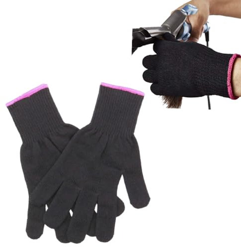 Fc'Noqgn 2 Stück professionelle hitzebeständige Handschuhe für Locken, Glätteisen und Lockenstab Styling Hitze