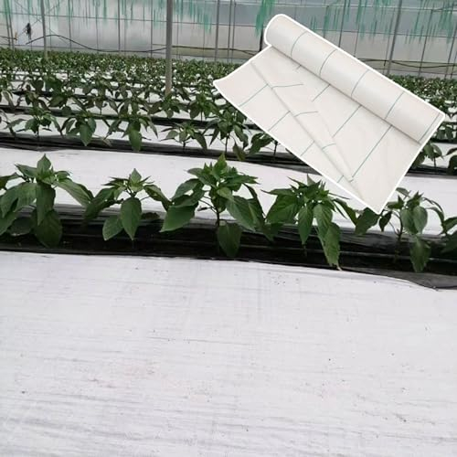 Unkrautvlies Weißes Geotextilgewebe für Auffahrten, Handelsübliches Landschaftsgewebe Unter Kies für Pflastersteine, Langlebige Unkrautsperre für Blumenbeete / Sickergräben(Size:2m(6.5ft)x35m(115ft))