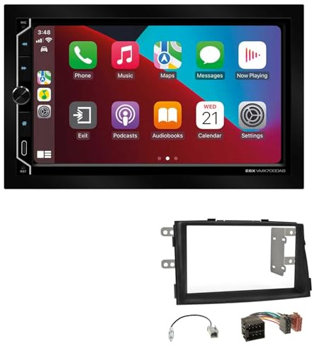 ESX VMX700DAB 2-DIN Autoradio kompatibel mit Wireless Apple CarPlay Android Auto Bluetooth DAB+ passend für KIA Sorento II 2009-2012 schwarz