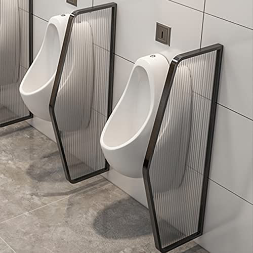 Urinal-Sichtschutzwände, Raumteiler, wandmontierte Urinal-Trennwand, Schutzwand, Trennwand, Edelstahlrahmen und durchscheinende Glasplatte, für Hotels/öffentliche Ruheräume