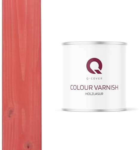 Q-COVER Holzlasur Farbton Dunkel Lachs 2,5 L Satin Holzschutz Holzschutzlasur Lasur Wasserbasierte Innen Außen Lasur Abperleffekt Für Holz