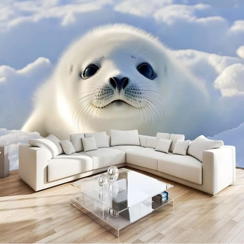 Fototapete Tierrobbe Vlies Tapeten 350x256 cm 3D Effekt Moderne Wandtapete Wohnzimmer Schlafzimmer Wandbilder Wand