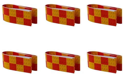 Fegtrtyoa 6X 1M Reflektierende Sicherheitswarnung Aufkleber, Rot Gelb