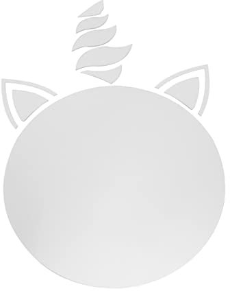 QUMIIRITY 1pièce Autocollant Mural Miroir Acrylique Décalque Adhésif Décoratif Licorne Pour Salle De Classe Salle De Bain Résistant à Eau Modèle