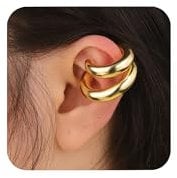 ALEXCRAFT Ear Cuff Gold Non-Piercing Fake Helix Knorpel Manschette Ohrringe Conch Manschetten Ohrringe für Frauen Freundin Mama