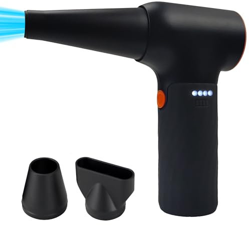 @tec Turbo Staubgebläse 3-Gang-Einstellung 130000 U/min, Luftdruckspray, PC Tastatur Reinigung, USB Schnellladung mit 6000mah Akku, Air Duster für Laptop, Bürogeräte, Auto, Sofa, Reinigungsset