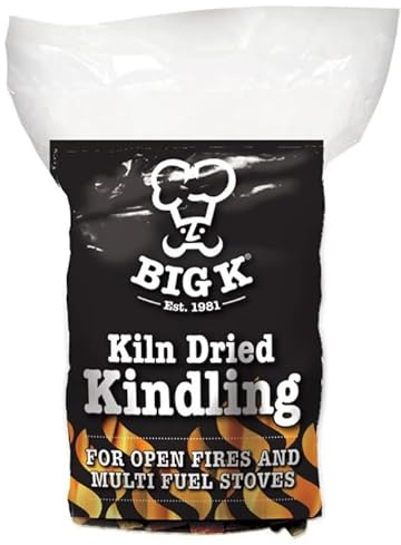 Big K Products Kiln Dried Recycled Wood Kindling, Large 2.65kg Bag KW01-AMZ-4PK, Perfect for Wood Burners, Stoves, Fireplaces & BBQ, 4, Large 2.65kg Bags