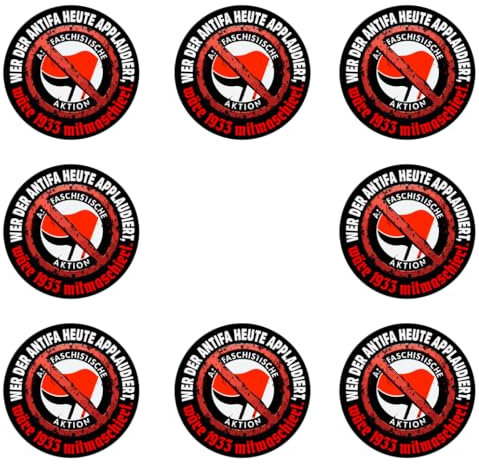48 Stück Aufkleber 4cm rund Wer heut der Antifa applaudiert wär 33 mitmarschiert Sticker Sparpack gut haftend Aktiv werden 4 cm