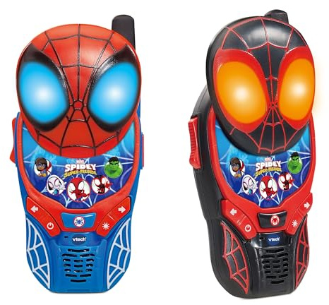 VTech Marvel Spidey und Seine Super-Freunde - 2 Walkie-Talkies – Bis 200 m Reichweite – 6 aufregende Spielmodi – Funkgeräte zu Marvel Spidey – Für Kinder von 3-6 Jahren
