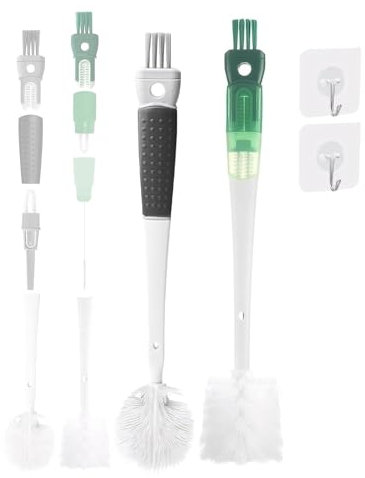 Water Bottle Cleaning Brush, Water Bottle Cleaner, Bottle Brush Premium Brush for Bottles, Straws, and Small Spaces - 2025 New Cleaning Brush Assembly (Green)