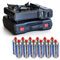 Intec - Hornillo de gas de 2200 W + 12 cartuchos de gas butano Camping