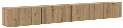 vidaXL TV Cabinet Set Wall-mounted 4 pcs Artisan oak 60 x 30 x 30 cm, Living Room Storage, Modern Rectangular Tv Cabinet, Wall-Mounted Organizer for Functional Entertainment Center Solutions