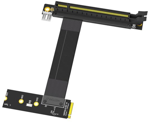 Asyduey M.2 NGFF Key M to PCIe 16x Graphics Card Riser Adapter Card, Nvme to PCI-Express 16X Extension Cable(Left Direction)