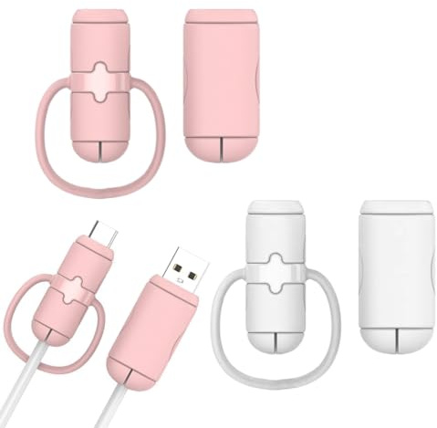 UIEXEA 2 Paia Proteggi Cavo Cellulare, Proteggi Cavi, Cable Protector, Gel di Silice Protezione Cavo Caricabatterie, Simpatico Protezion Cavo (B)