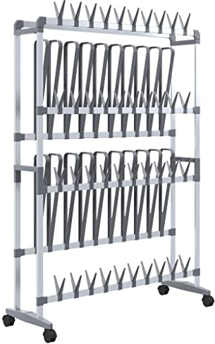 Mhdvray Schuhregal mit Rollen Schmaler Schuhschrank Silber 89x27x120 cm aus Aluminium Modernes Design für Flur Wohnzimmer Schlafzimmer