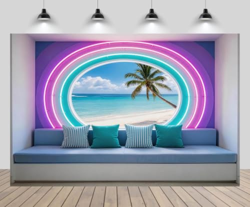 CHNBGPRO 3x2m Bachelorette Love Villa Island Neon Beach Backdrop