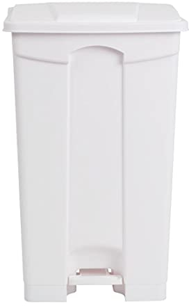 Jantex Kitchen Pedal Bin 87 Litre, White, Material: Polypropylene Plastic, Hooks for Bin Bags, Tight Fitting Lid, Size: 82(H) x49.5(W) x40(D) cm, Hands-Free Pedal Operation, DC713