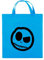 Comedy Bags - BÖSER Smily - Comic - Jutebeutel - Kurze Henkel - 38x42cm - Farbe: Hellblau/Schwarz