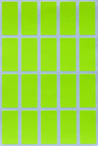 Aufkleber Neon Gelb 40 mm x 19 mm Sticker - 4 cm x 1,9 cm viereckige Etiketten 300 Stück von Royal Green