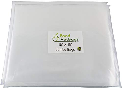 15-inch by 18-inch FoodVacBags Commercial Vacuum Sealer Bags, Industrial Size Storage for Food, Clothing, Documents (100)