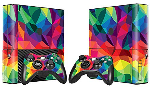 SKINOWN Skin Aufkleber Vinyl Aufkleber Cover für Xbox 360 E Konsole und Fernbedienungen Bunte Blöcke