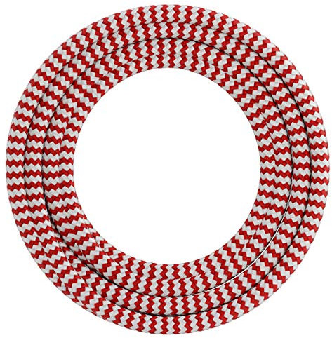 Calex 60 W 250 V - Cordon enroulé en tissu - Rouge/blanc - Longueur : 1,5 m