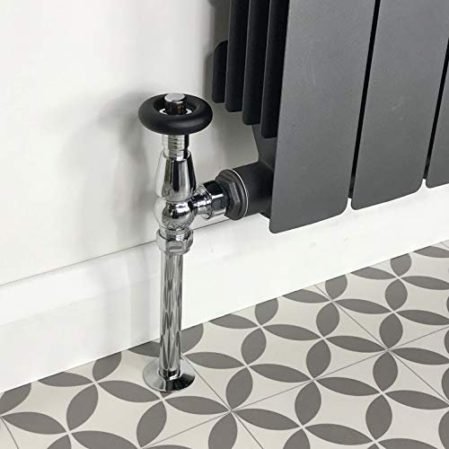Hot Flow | Jordan Traditional Thermostatic Radiator Valve (Angled TRV) (Chrome with Sleeve)