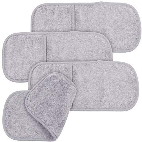Sichler Beauty Mikrofaser Waschlappen: 4er-Set 2in1-Mikrofaser-Kosmetiktücher und Reinigungs-Handschuhe (Waschlappen Gesicht, Kosmetik, Microfaser)