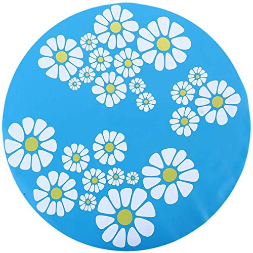Gshy Tapis en Silicone pour Fontaine à Eau de Chien Chat 1PCS Impressions de Fleurs Coussin Anti Slip pour Animaux De Compagnie Accessoires d'alimentation (Bleu)