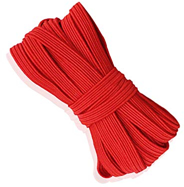 Trimming Shop Banda elástica plana de 5 mm, ajustable, cordón elástico para costura, proyectos de arte y manualidades, reparación de ropa, fabricación de pelucas, rojo, 50 metros