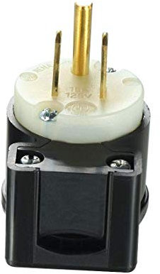 Enchufe de bloqueo macho NEMA 5-15P, 15 A, 125 VAC, 2 polos, 3 cables de toma a tierra de calidad industrial