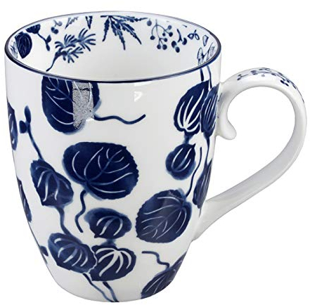 TOKYO design studio Gobelet bleu et blanc Lierre - Flora Japonica - 8,5 x 10,2 cm 380 ml