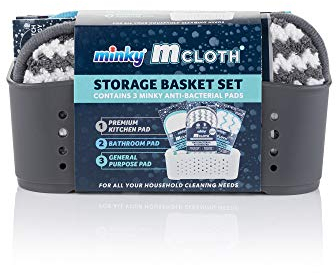 Minky Grey M Cloth Storage Basket Set