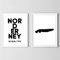 Din A4 Kunstdruck ohne Rahmen 2er Set- Norderney Koordinaten Typographie Insel Nordsee Modern Silhouette Druck Poster Bild