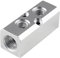 LDEXIN Bloc de distribution d'air pneumatique à 2 voies, collecteur d'air comprimé, coupleur d'air rapide pour compresseur d'air pneumatique, argenté