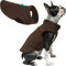 Gooby Fleece-Weste, Hundepullover, Braun-Türkis, Größe S, Warmer Pullover, Fleece-Hundejacke mit O-Ring-Leine, Wintermantel für kleine Hunde, Jungen oder Mädchen