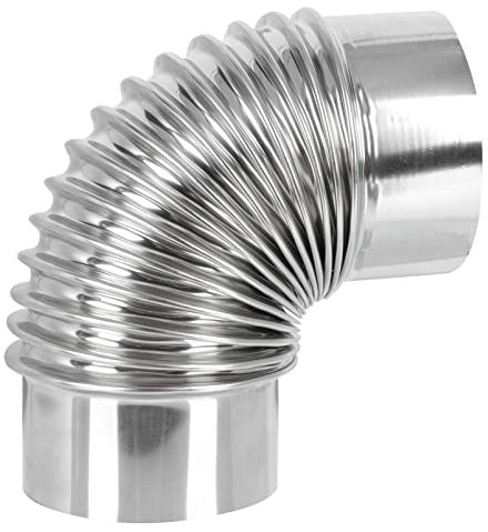 Happyyami Stainless Steel Wood Stove Chimney Elbow Pipe for Heating Stove Exhaust Flue Extension Pipe Suitable for Indoor and Outdoor Easy Installation with Lightweight Design