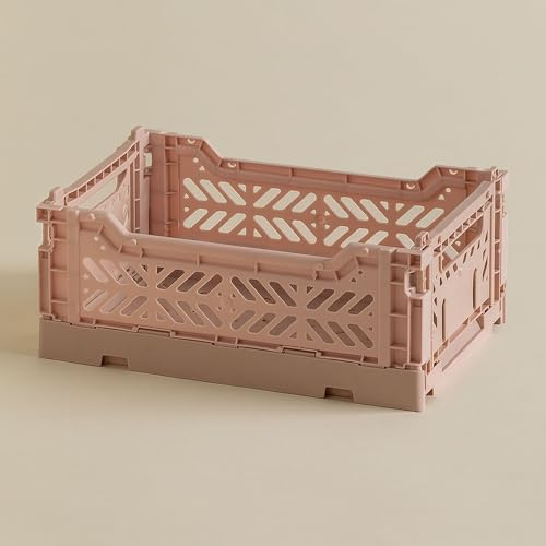 SKLUM Faltbare und stapelbare Kunststoffbox Doli Rosa Haselnuss 26 cm