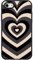 EYZUTAK Case for iPhone 7 Plus iPhone 8 Plus, Love Heart Silicone Shell Valentines Multi-layer Heart Latte Brown Pattern Design for Women Girls Shockproof Slim Soft TPU Protective Case - Black