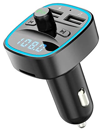 Transmetteur FM Bluetooth, Vendeur Français Adaptateur Radio sans Fil Kit Émetteur FM Voiture Chargeur, Appel Mains Libres, 2 USB Carte SD, Vendeur Francais - Support 7/7J par SMS ou téléphone !