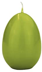 INNA-Glas Candela di Uovo di Pasqua LEONITA, Verde, 6cm, 4,5cm, 7h - Made in Germany - Candela Decorativa