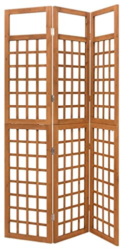 Paravents à 3 panneaux, treillis de séparation en bois massif, séparateur de paravent pliable pour usage intérieur et extérieur 121 x 180 cm