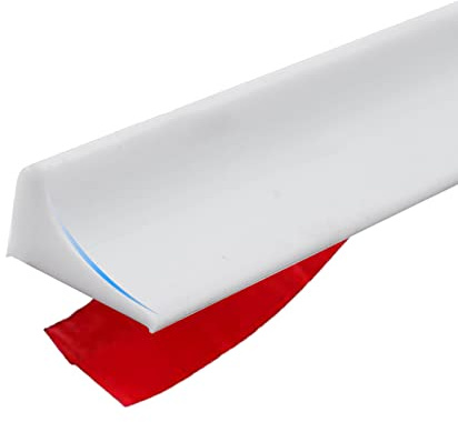 Duschwasserstop für Rahmenlose Duschtür, Silikon Duschschwelle Damm Wassersperre, Selbstklebend Schwallschutzleiste Dusche Dichtung Wasserdamm für Bad und Küche (150cm) Weiß