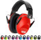 Dr.meter Cascos Antiruido Niños, Cascos Insonorizados Protectores de Oído para Niños Protectores Auditivos Cascos Ruido Orejeras Antiruido con Almohadillas Suaves Rojo