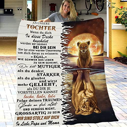 ACCZ Personalisierte Decke für Tochter von Mama und Papa, Kuscheldecke Flauschige Geschenke An Unsere Tochter, Geburtstagsgeschenk für Tochter, Mädchen Geburtstags Abschluss-Geschenke