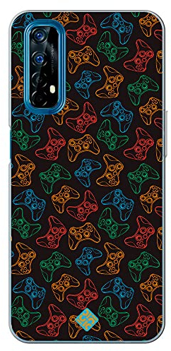 Movilshop Funda para [ Realme 7 ] Dibujo Gamers [ Mandos Xbox ] de Silicona Flexible Transparente Carcasa Case Cover Gel para Smartphone.