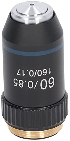 Garosa 60X Achromatic Microscope Objective Lens High Light Transmittance 20.2mm Interface 45mm Parfocal Distance Brass for Biology Applications