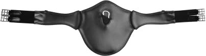WALDHAUSEN Ledersattelgurt mit Elastik- und Bauchlatz, 140 cm, schwarz