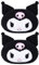 Roffatide Anime Kuromi Cartoon Auto Nackenkissen 2-Pcs Plüsch Auto Kopf Nackenkissen Kissen für Stühle, Liegestühle, Fahrsitze Schwarz